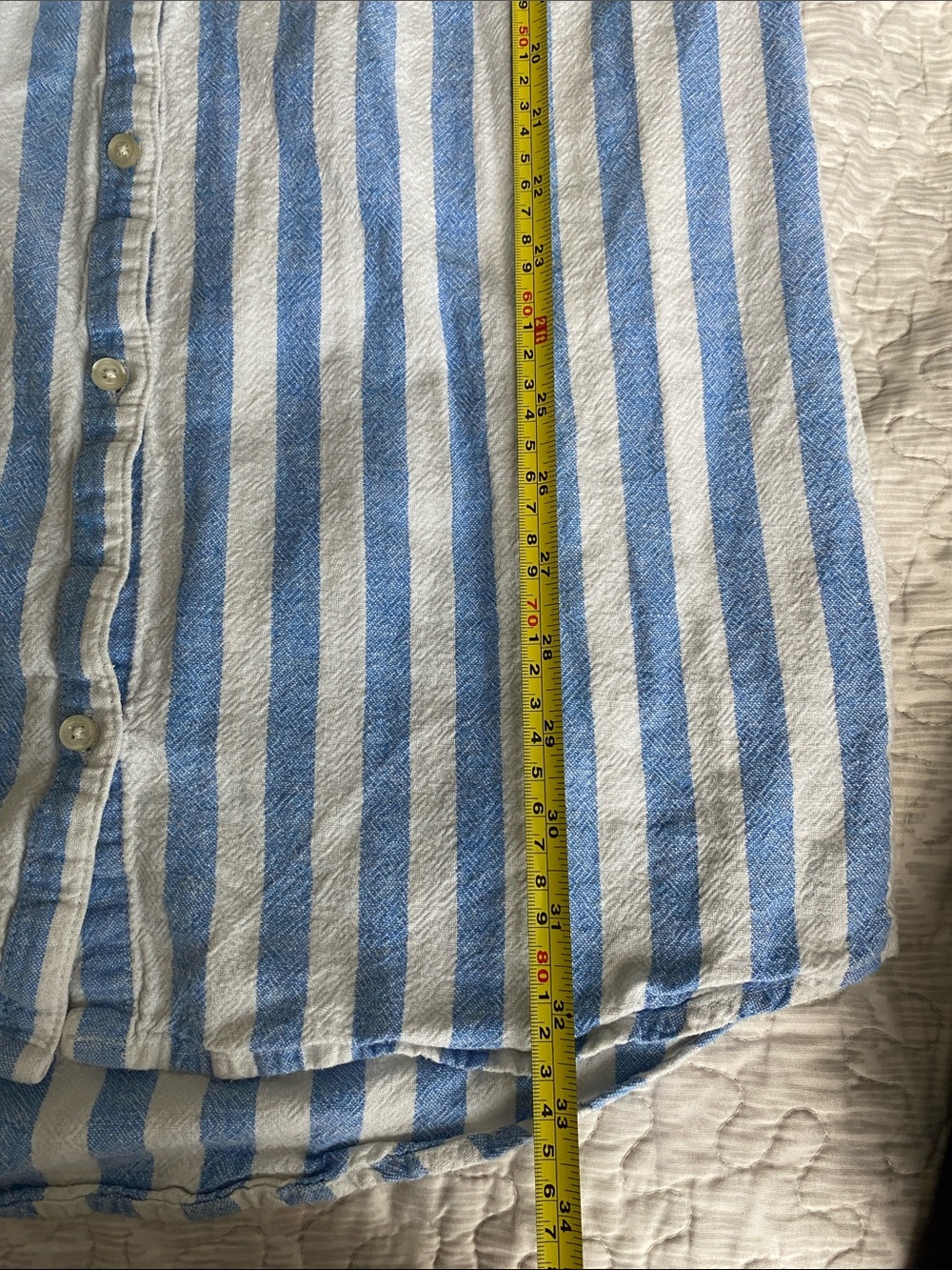 Old Navy Blue & White Vertical Stripe Midi Shirt Dress - Picture 4 of 7